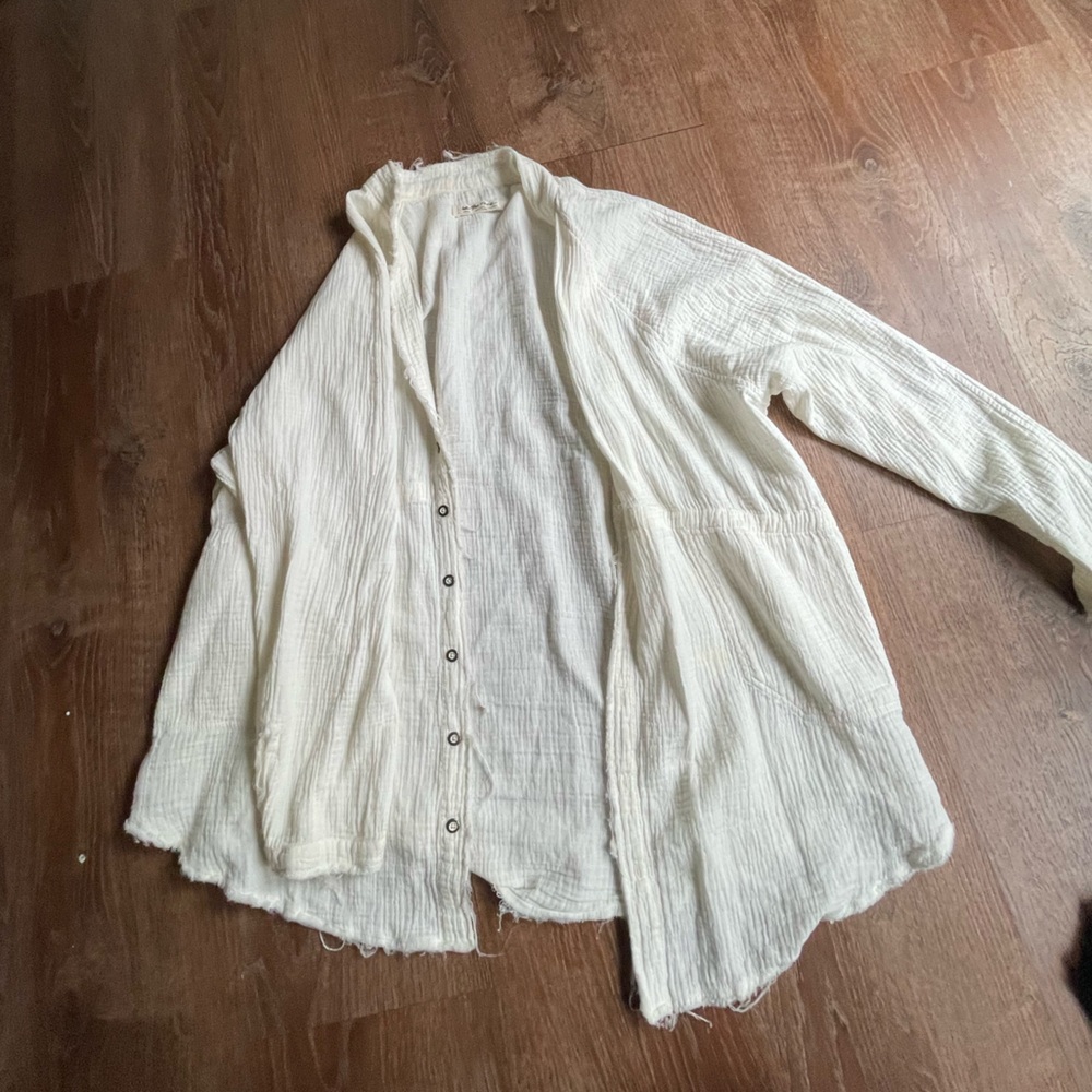 We The Free Cream Textured Blouse